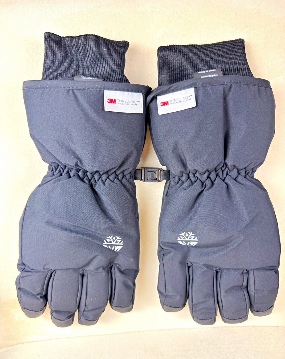 3M Thinsulate Insulated Winter Gloves Size L Gray/Black Knit Wrist Cuff